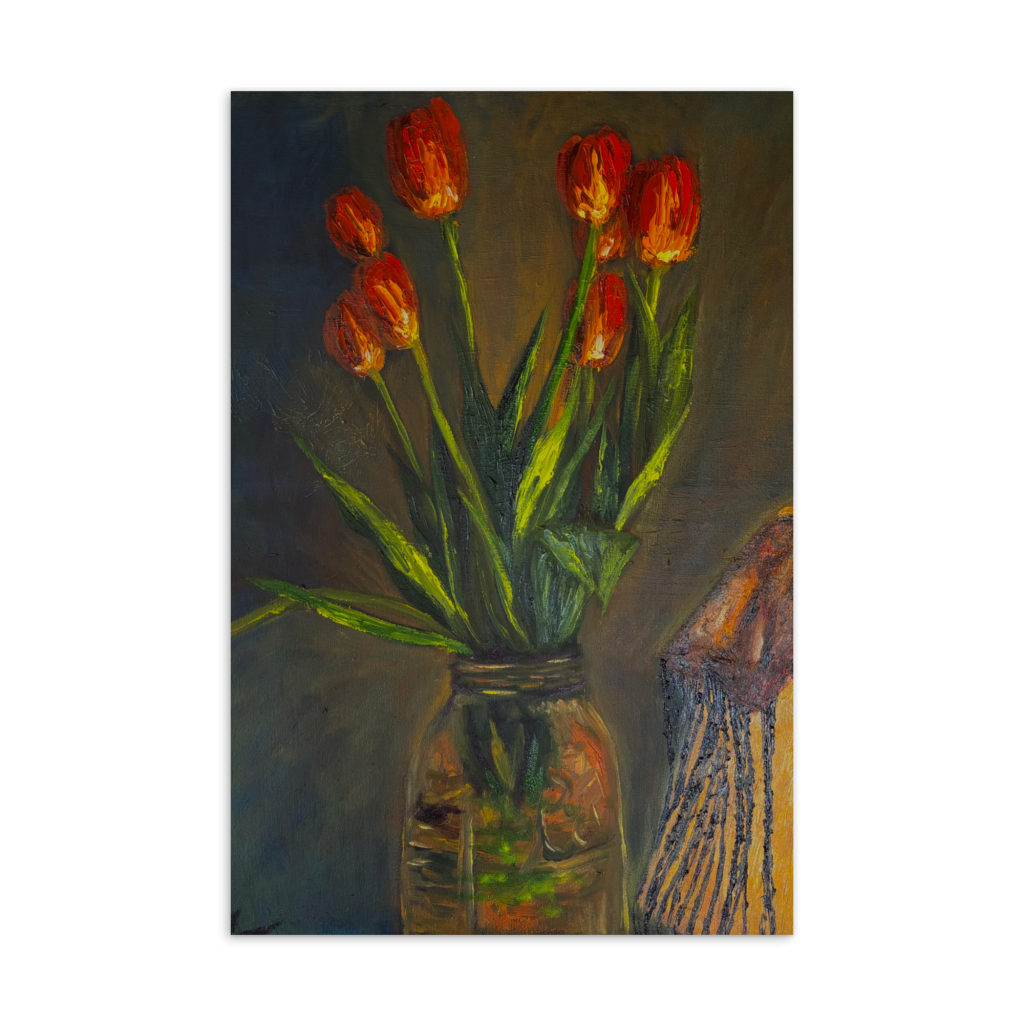 Bedside Tulips Postcard Size
